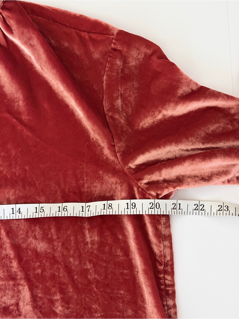 Anthropologie Kristianne Velvet Blouse in the burnt orange/rust Oversized Ruffle - Picture 9 of 10